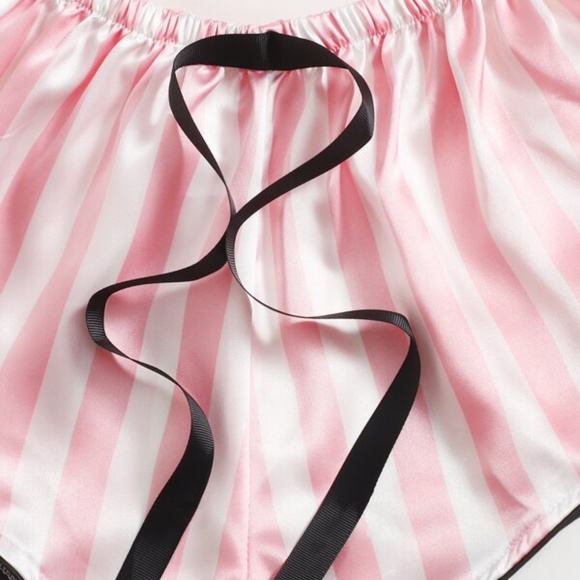 Pink Stripes Satin Feel Pajama Lounge Set - Picture 3 of 6